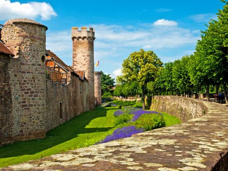 old medieval citywall in France ,Alsace