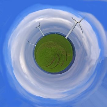 wind energy is flying through space