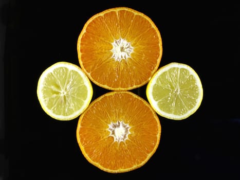 orange,citron with black background