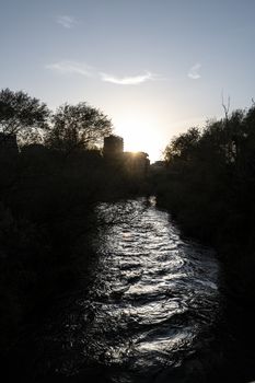 black river of terni that passes through the city coming from the marble waterfall