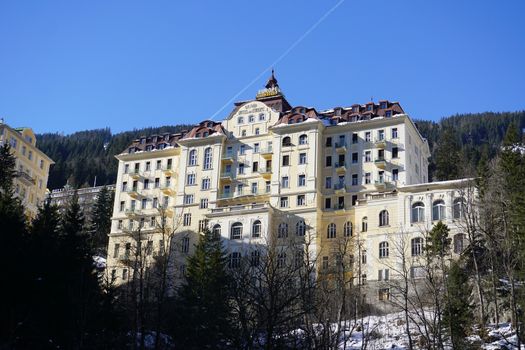 Bad Gasteian, Austria - February 2018: Gastein art nouveau hotel