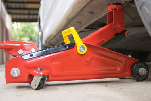 Car floor jack for car for repair check Maintenance of cars 