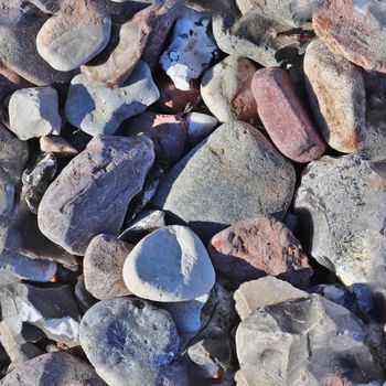 Photo realistic seamless texture pattern of pebbles and stones at a baltic sea beach