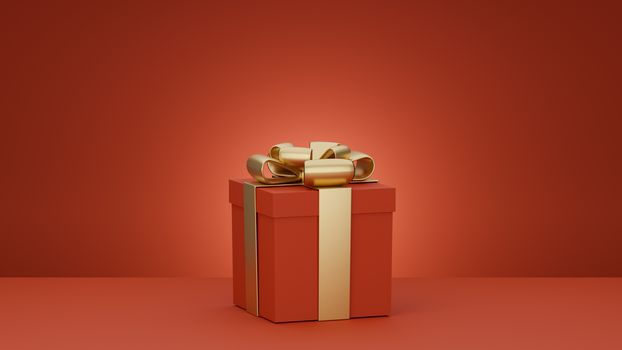 3D : Christmas and New Year greeting, white gift boxes presents - 3D rendering.