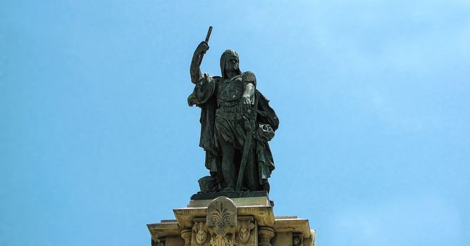 Spain, Tarragona - 06/06/2014: Monument to the Aragonese Admiral Ruggiero di Lauria                         
