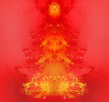 Modern style Christmas tree background, red pattern