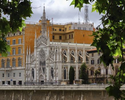 Church of the Sacred Heart of Jesus in Prati, Chiesa del Sacro Cuore di Gesu in Prati, by day, Rome, Italy.