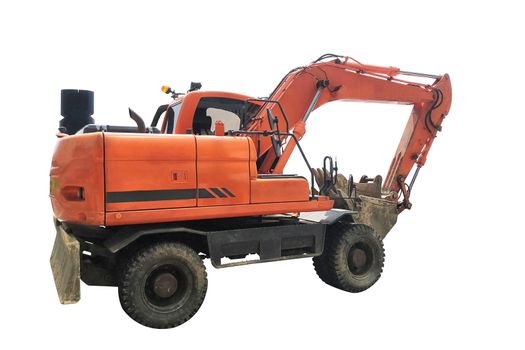 Hydraulic Excavator on white background