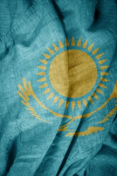 The state flag of coarse fabric Kazakhstan