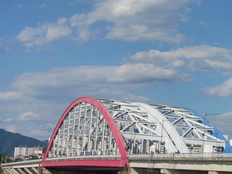 Soyanggang (Soyang river) bridge near the skywalk in Chuncheon city of South Korea