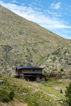 Coma Pedrosa, Andorra : 02 August 2020 : Coma Pedrosa refuge at 2266 meters of altitude in Andorra Pyrenees in summer 2020.