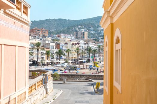 Sitges, Catalonia, Spain: July 28, 2020: Can Ferrat in the beach in Sitges in summer 2020.