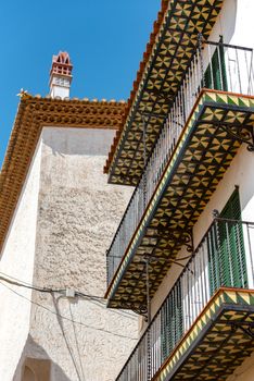 Sitges, Catalonia, Spain: July 28, 2020: Old Biulding in the beach in Sitges in summer 2020.