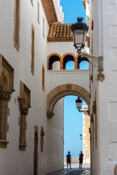 Sitges, Catalonia, Spain: July 28, 2020: Can Ferrat in the beach in Sitges in summer 2020.