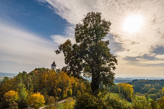 Fantastic autumn hike along the Aachtobel to the Hohenbodman observation tower near Lake Constance