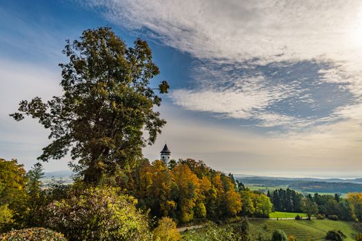 Fantastic autumn hike along the Aachtobel to the Hohenbodman observation tower near Lake Constance