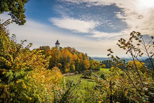 Fantastic autumn hike along the Aachtobel to the Hohenbodman observation tower near Lake Constance