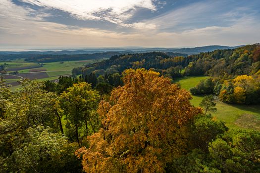 Fantastic autumn hike along the Aachtobel to the Hohenbodman observation tower near Lake Constance