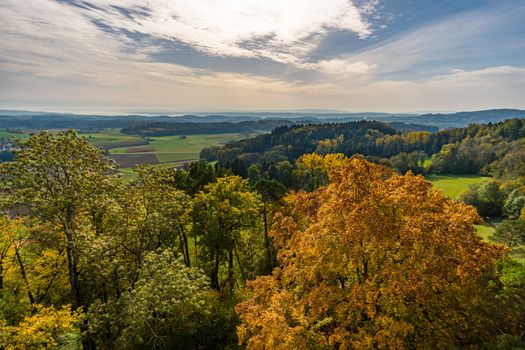 Fantastic autumn hike along the Aachtobel to the Hohenbodman observation tower near Lake Constance