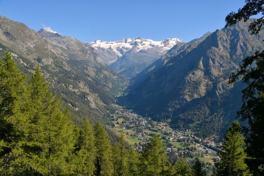 Monterosa seen from the Gressoney valley