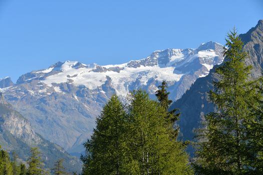 Monterosa seen from the Gressoney valley