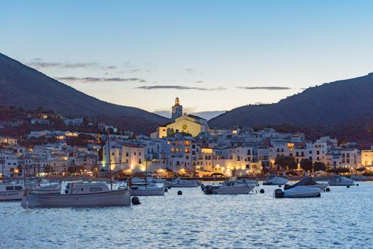 Cityscape in Cadaques, Girona, Spain in summer.