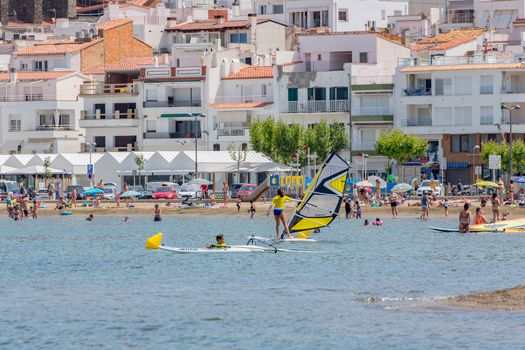 Port de la Selva, Spain : 9 July 2020 : View of Port de la Selva, one of the most touristic villages of Costa Brava, on 9 July 2020, in Port de la Selva, Catalonia, Spain.