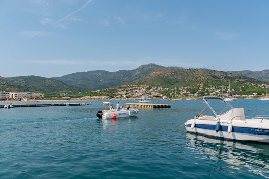 Port de la Selva, Spain : 9 July 2020 : View of Port de la Selva, one of the most touristic villages of Costa Brava, on 9 July 2020, in Port de la Selva, Catalonia, Spain.
