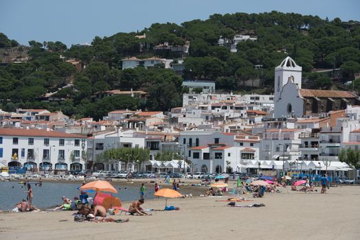 Port de la Selva, Spain : 9 July 2020 : View of Port de la Selva, one of the most touristic villages of Costa Brava, on 9 July 2020, in Port de la Selva, Catalonia, Spain.