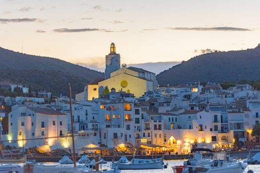 Cityscape in Cadaques, Girona, Spain in summer.