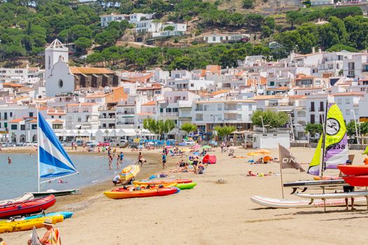 Port de la Selva, Spain : 9 July 2020 : View of Port de la Selva, one of the most touristic villages of Costa Brava, on 9 July 2020, in Port de la Selva, Catalonia, Spain.