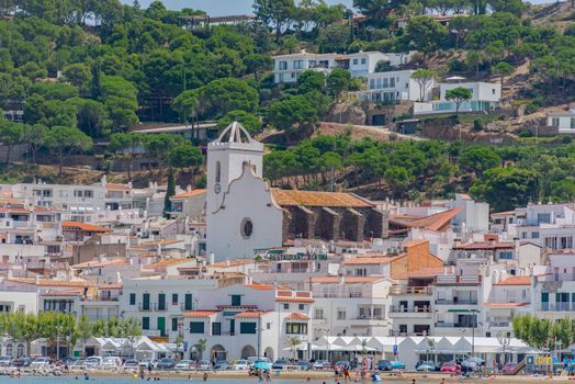 Port de la Selva, Spain : 9 July 2020 : View of Port de la Selva, one of the most touristic villages of Costa Brava, on 9 July 2020, in Port de la Selva, Catalonia, Spain.