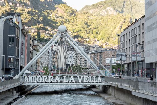 Andorra La Vella, Andorra : 2020 July 06 : People Walk in the Comercial Street named Meritxell after COVID19. Andorra la Vella, Andorra