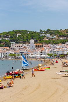 Port de la Selva, Spain : 9 July 2020 : View of Port de la Selva, one of the most touristic villages of Costa Brava, on 9 July 2020, in Port de la Selva, Catalonia, Spain.