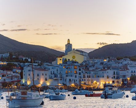 Cityscape in Cadaques, Girona, Spain in summer.