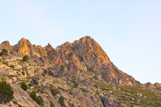 Landscape in Montmalus Lake in summer on Andorra.