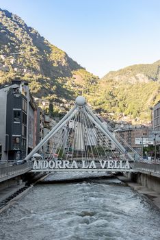 Andorra La Vella, Andorra : 2020 July 06 : People Walk in the Comercial Street named Meritxell after COVID19. Andorra la Vella, Andorra