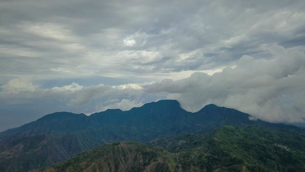 Mountains at cloudy day in Bali, Indonesia