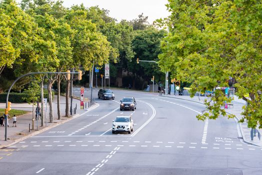 Barcelona, Spain - 27 June 2020 : National Palace in Barcelona, Spain. A public palace on Mount Montjuic at the end of the esplanade-avenida of the queen Of Mary-Cristina