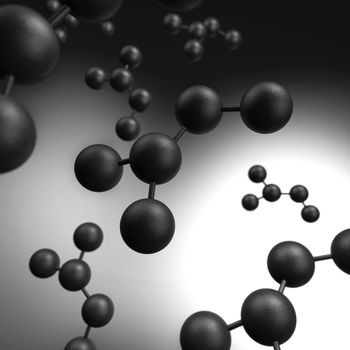 3Drendering background abstract black texture composition molecule or atom for Science or medical 