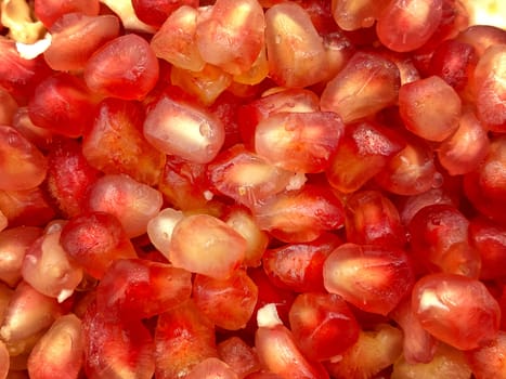 Pomegranate fruits closeup with selective focus