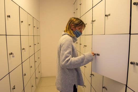 Escaldes - Engordany, Andorra - June 17 2020 : Visitors in the museum Carmen Thyssen. The museum remains to one of significant objects in Andorra on June 17 2020 in Andorra.