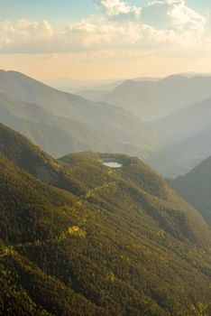 View from Cap de Rep towards Engolasters, you can also see the city of Encamp and Andorra La Vella, Andorra.