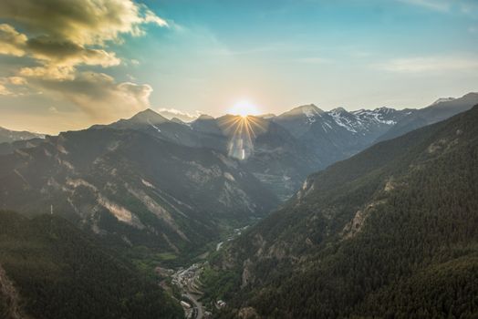 Landscape of Parc Natural Comunal de les Valls del Comapedrosa national park in Andorra.