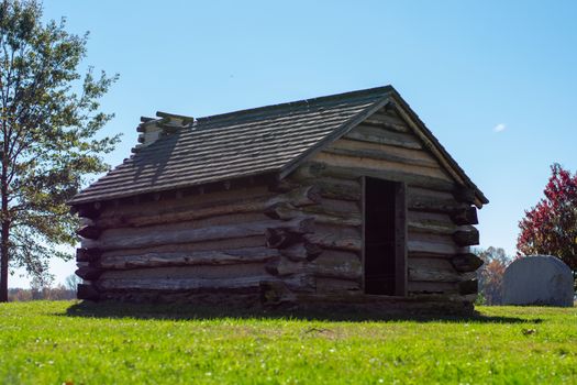 A Reproduction Log Cabin at Valley Forge National Historical Park