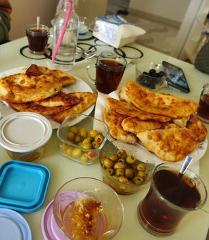 Turkish style fatty bagel, fatty fried dough,