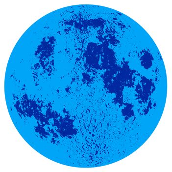 A once in a blue moon image against a black background