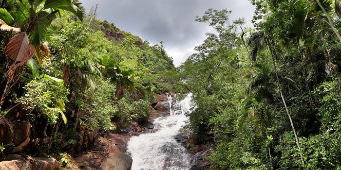 Beautiful impressions of the tropical landscape paradise on the Seychelles islands