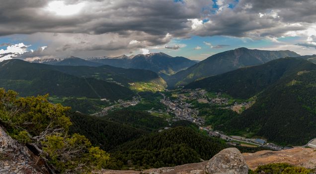Landscape of Parc Natural Comunal de les Valls del Comapedrosa national park in Andorra.