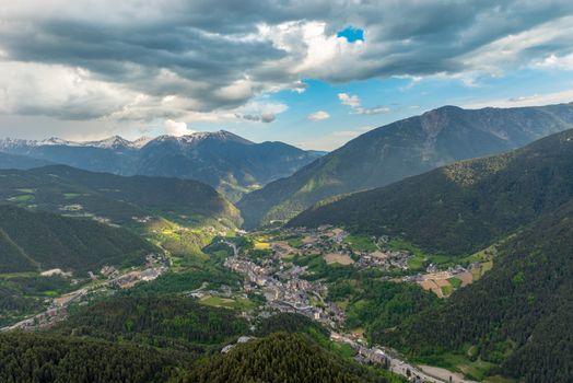 Cityscape in Summer of La Massana, Andorra.
